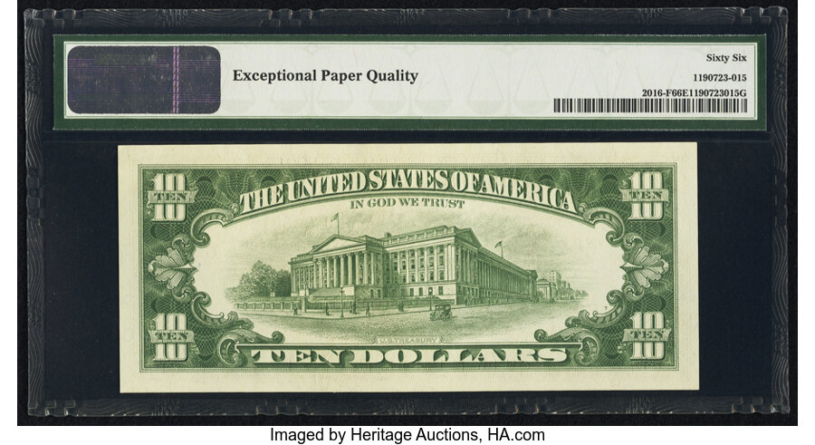 image for: Fr. 2016-F $10 1963 Federal Reserve Note. PMG Gem Uncirculated 66 EPQ....