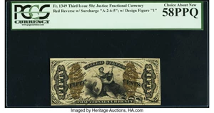 image for: Fr. 1349 50¢ Third Issue Justice PCGS Choice About New 58PPQ....
