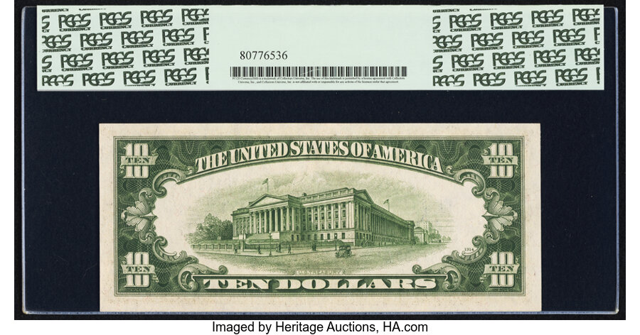 image for: Fr. 1704* $10 1934C Silver Certificate Star. PCGS Choice New 63PPQ....