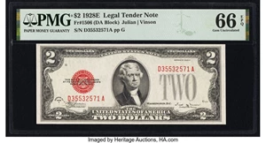 image for: Fr. 1506 $2 1928E Legal Tender Note. PMG Gem Uncirculated 66 EPQ....