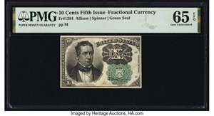 image for: Fr. 1264 10¢ Fifth Issue PMG Gem Uncirculated 65 EPQ....