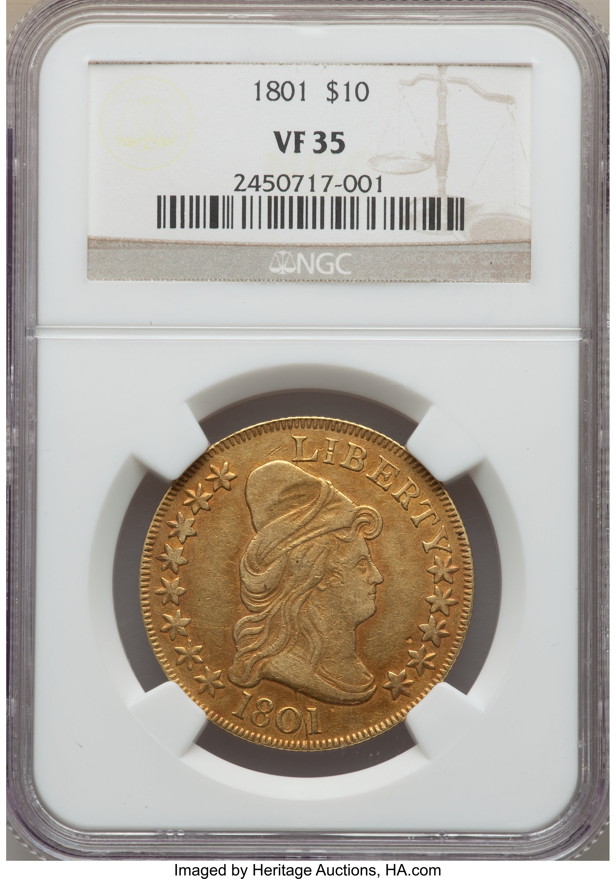image for: 1801 $10 BD-1, R.5, VF35 NGC....