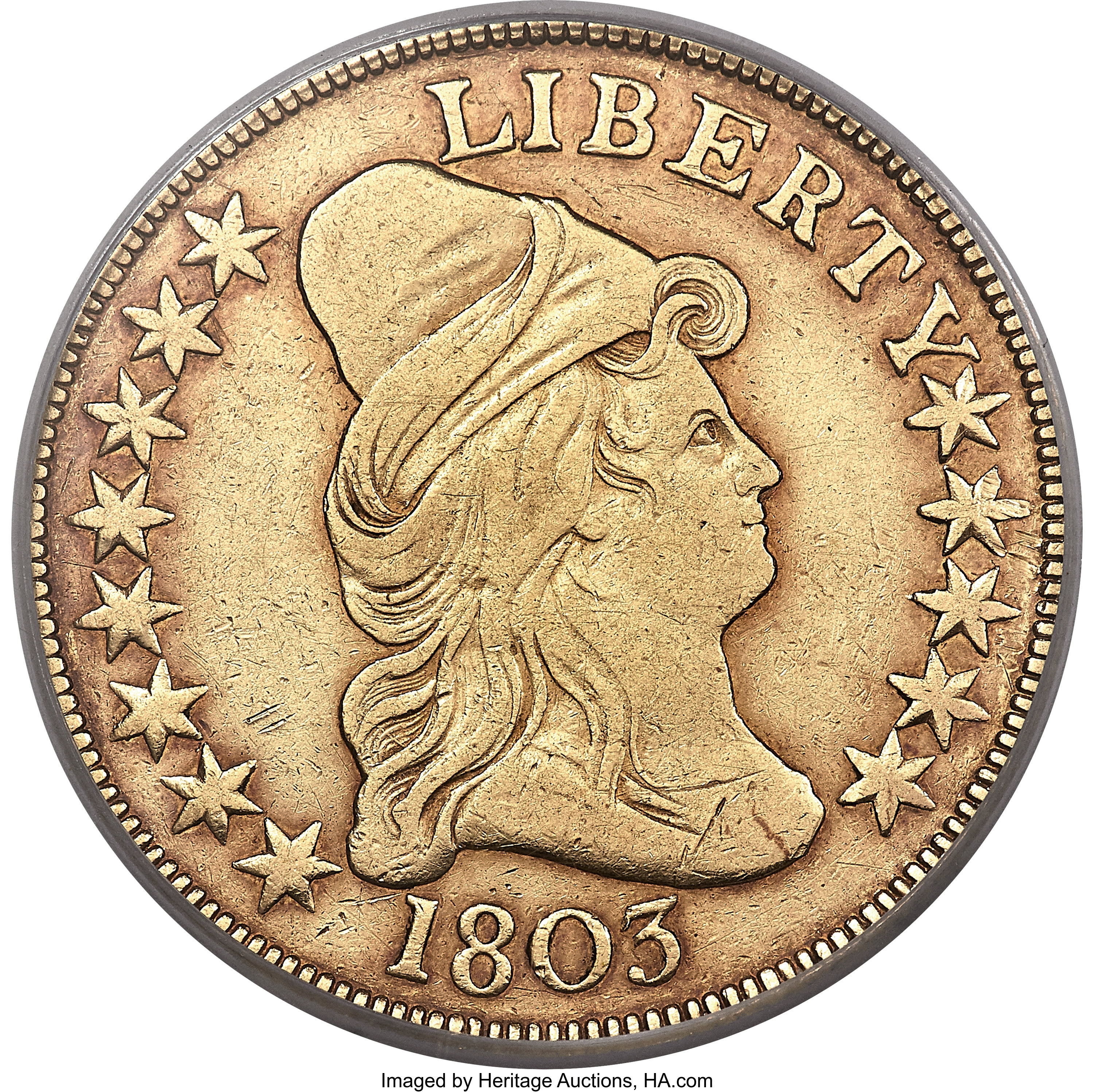 image for: 1803 $10 Small Reverse Stars, BD-3, R.4, VF30 PCGS. CAC....