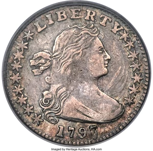 image for: 1797 H10C 16 Stars, V-4, LM-2, R.4, VF30 PCGS....