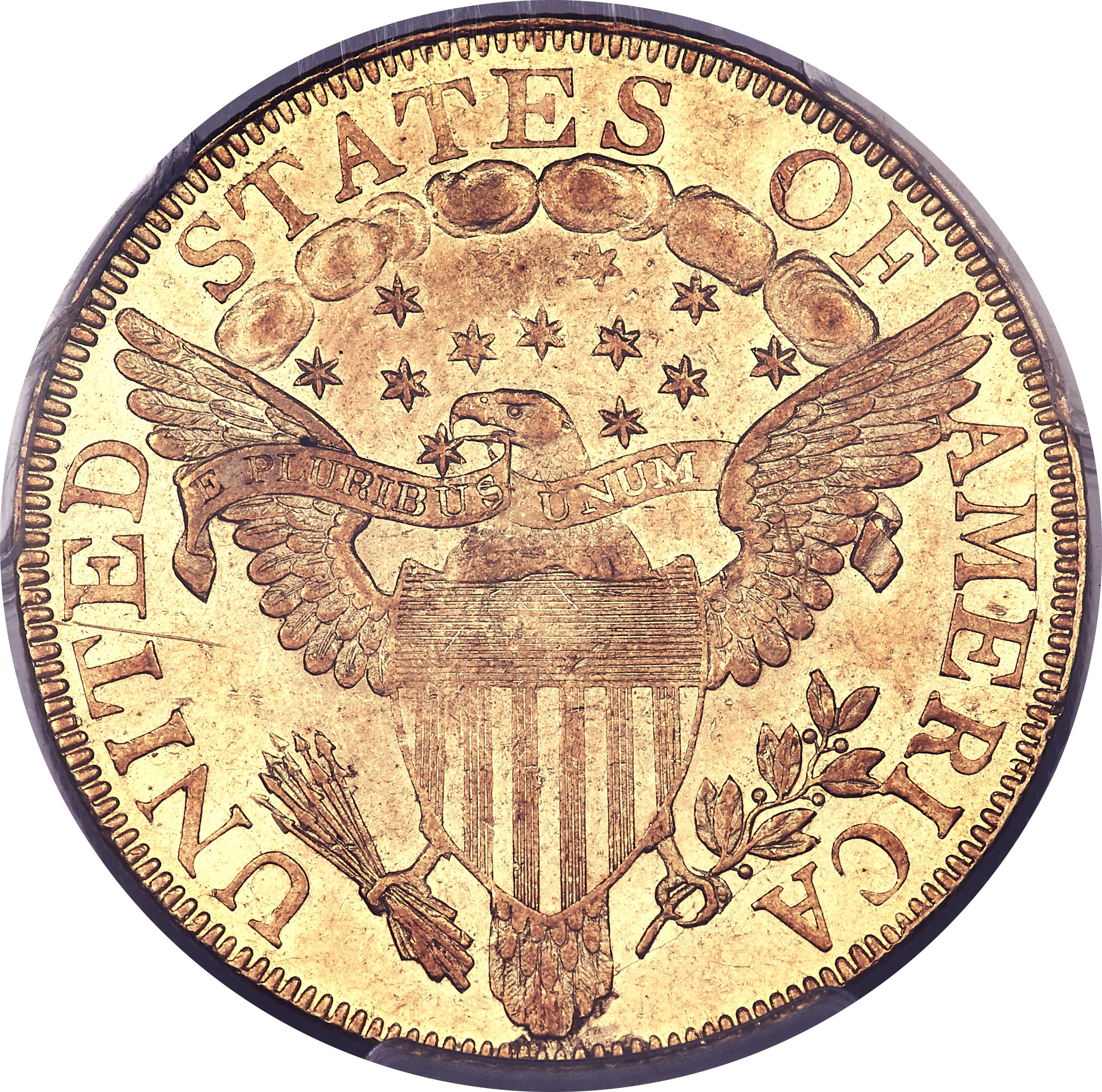 image for: 1801 $10 BD-1, R.5, AU55 PCGS....