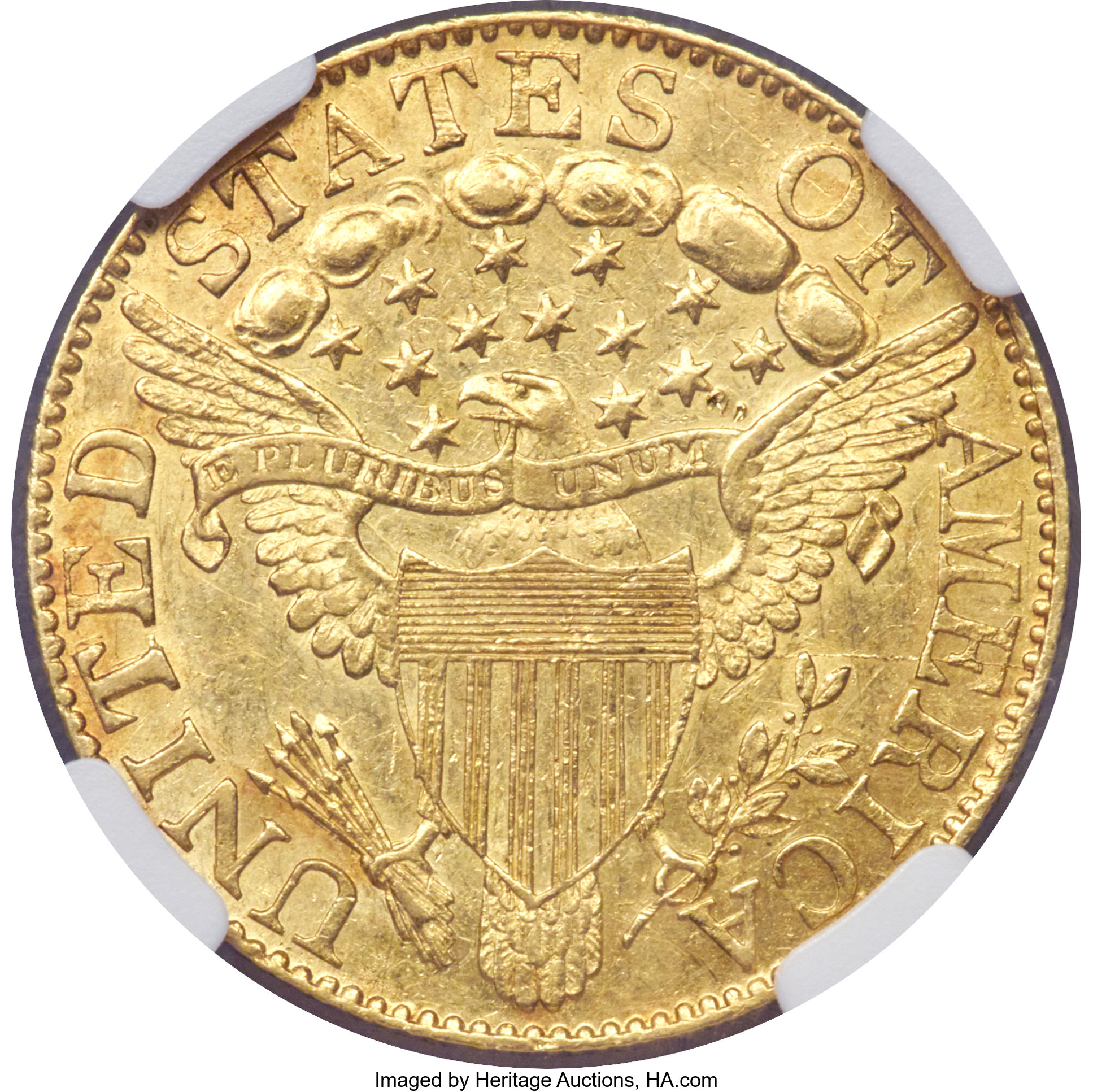 image for: 1804 $5 Small 8, BD-2, High R.4, AU58 NGC....