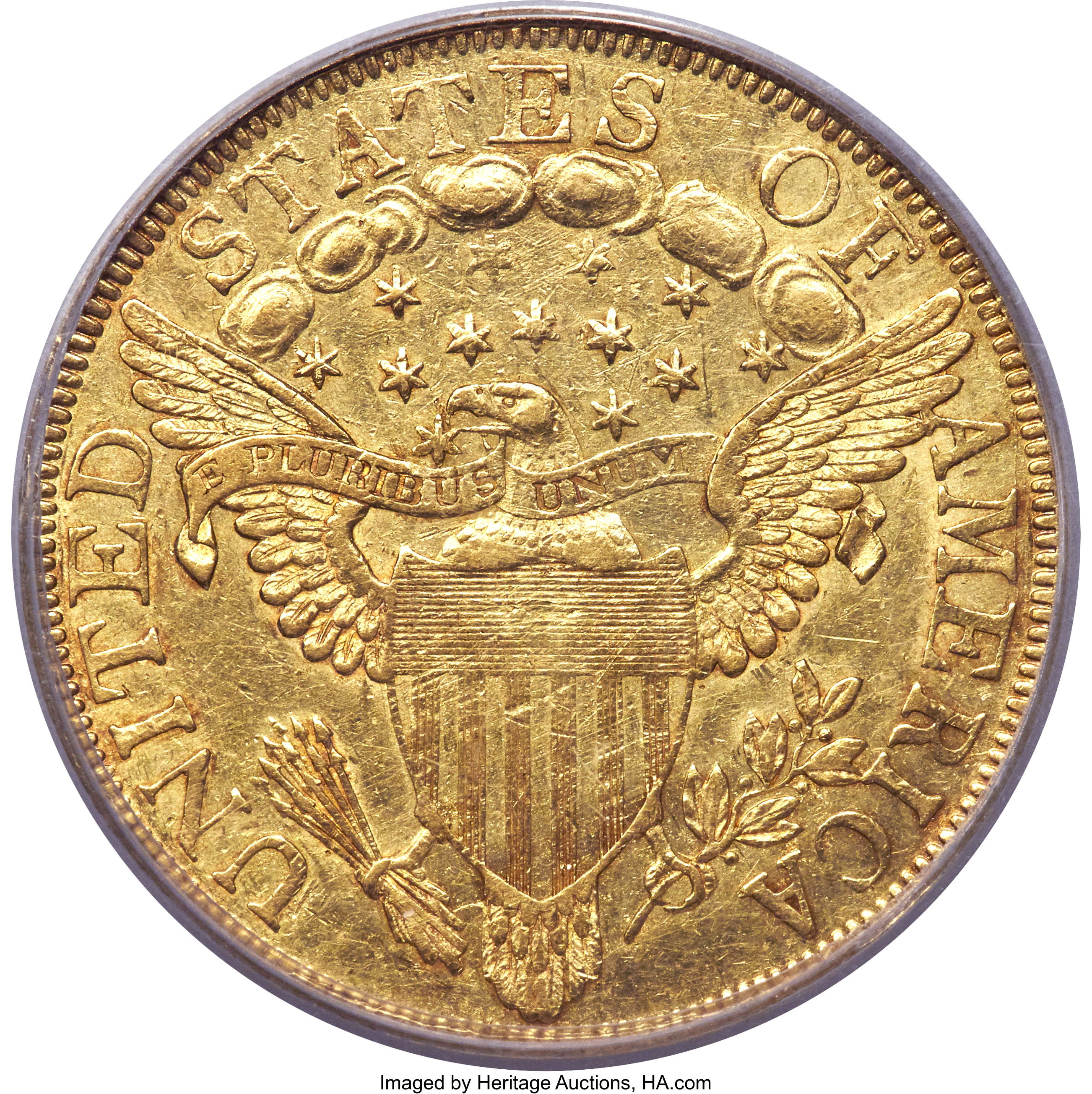 image for: 1801 $10 BD-1, R.5, AU55 PCGS....