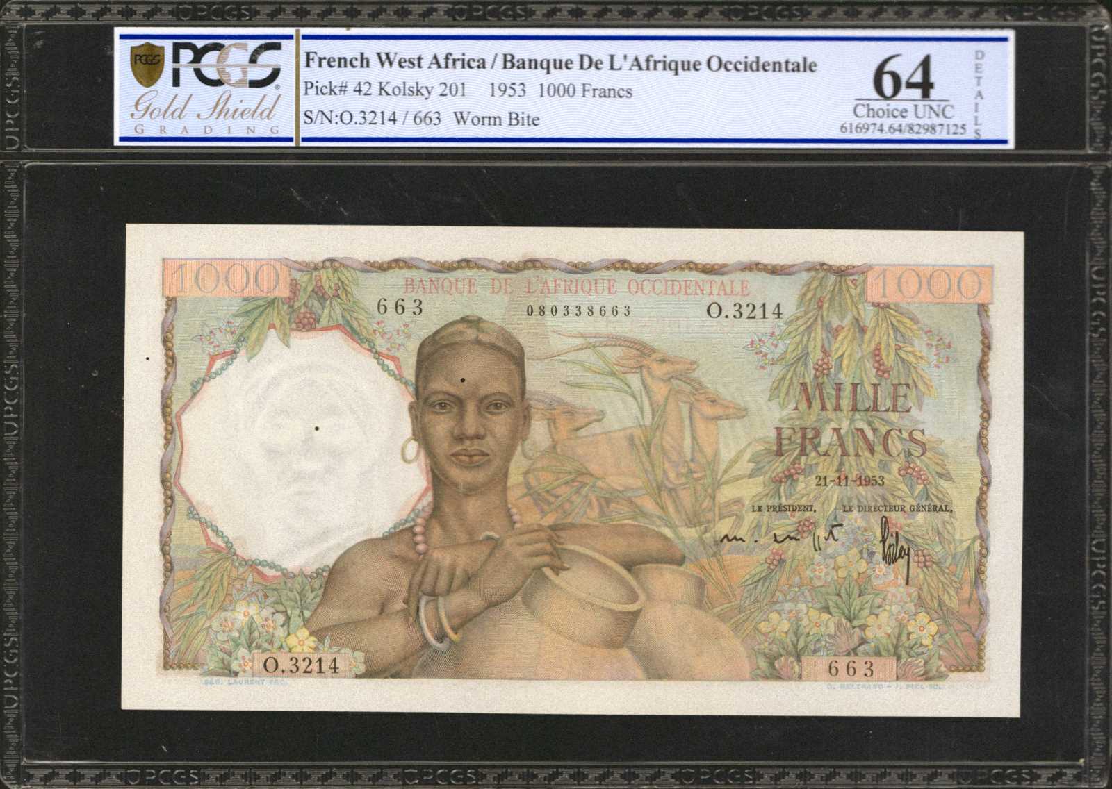 image for: French West Africa  1,000 francs(B126d)