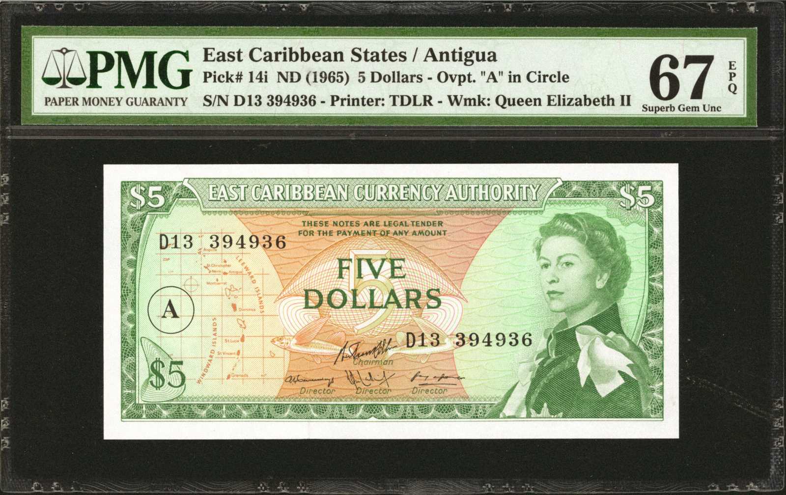 image for: East Caribbean States  5 dollars (B102a2)