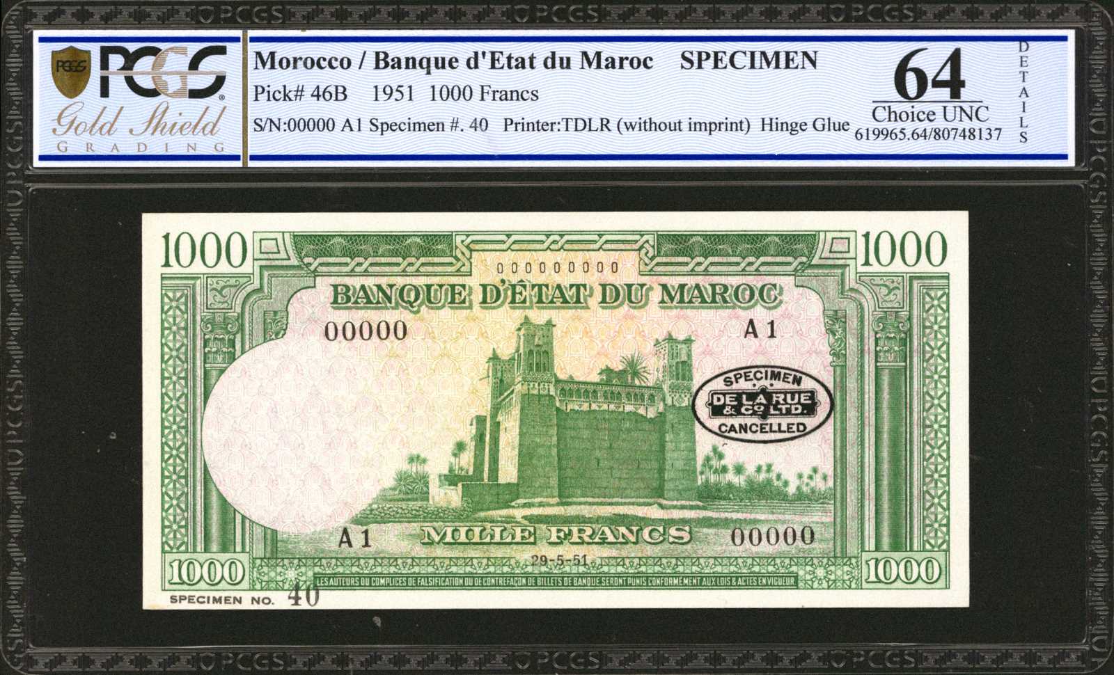image for: Morocco  1,000 francs(B235a)
