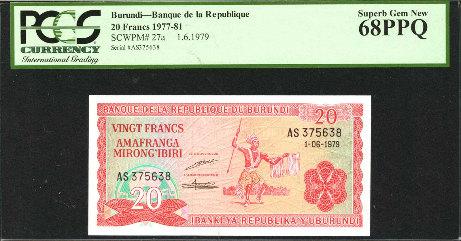 image for: Burundi  20 francs (B215l)