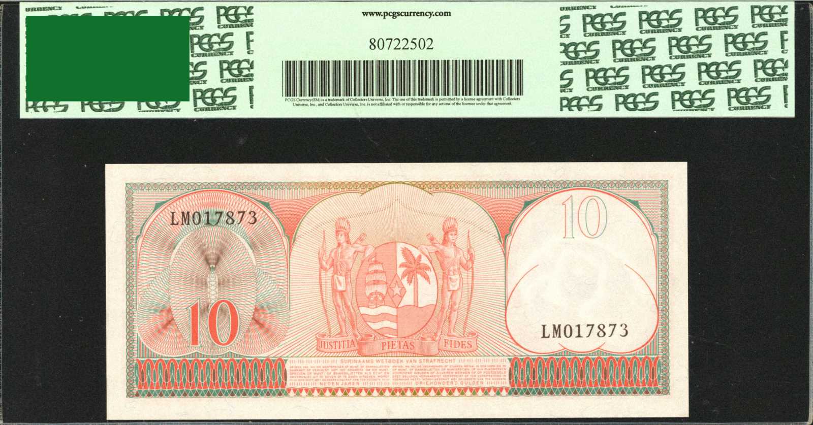 image for: Suriname  250 gulden (guilders)(B520as)