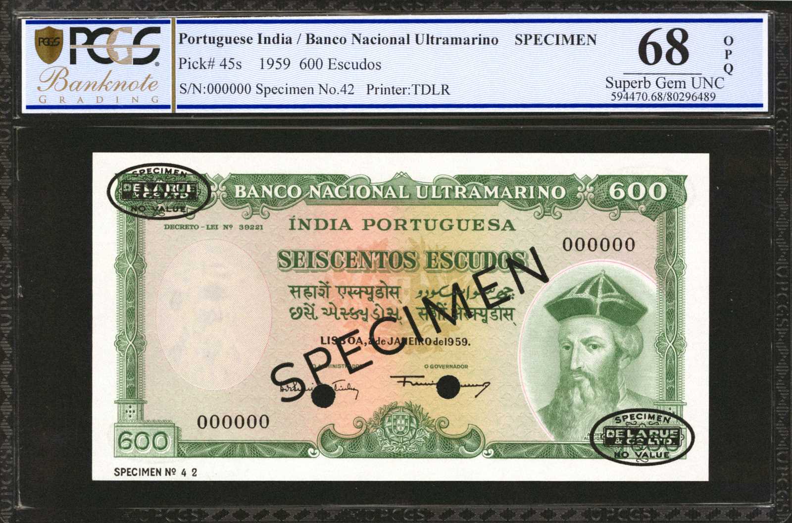 image for: Portuguese India  600 escudos(B334as1)