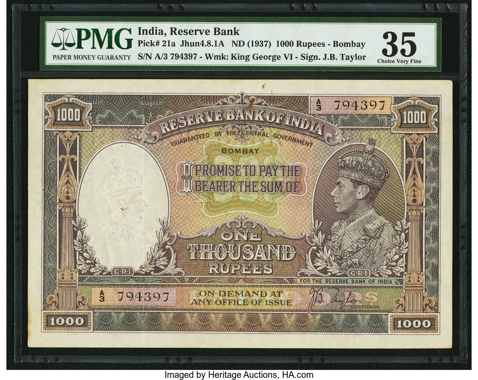image for: India  1,000 rupees (B205a)