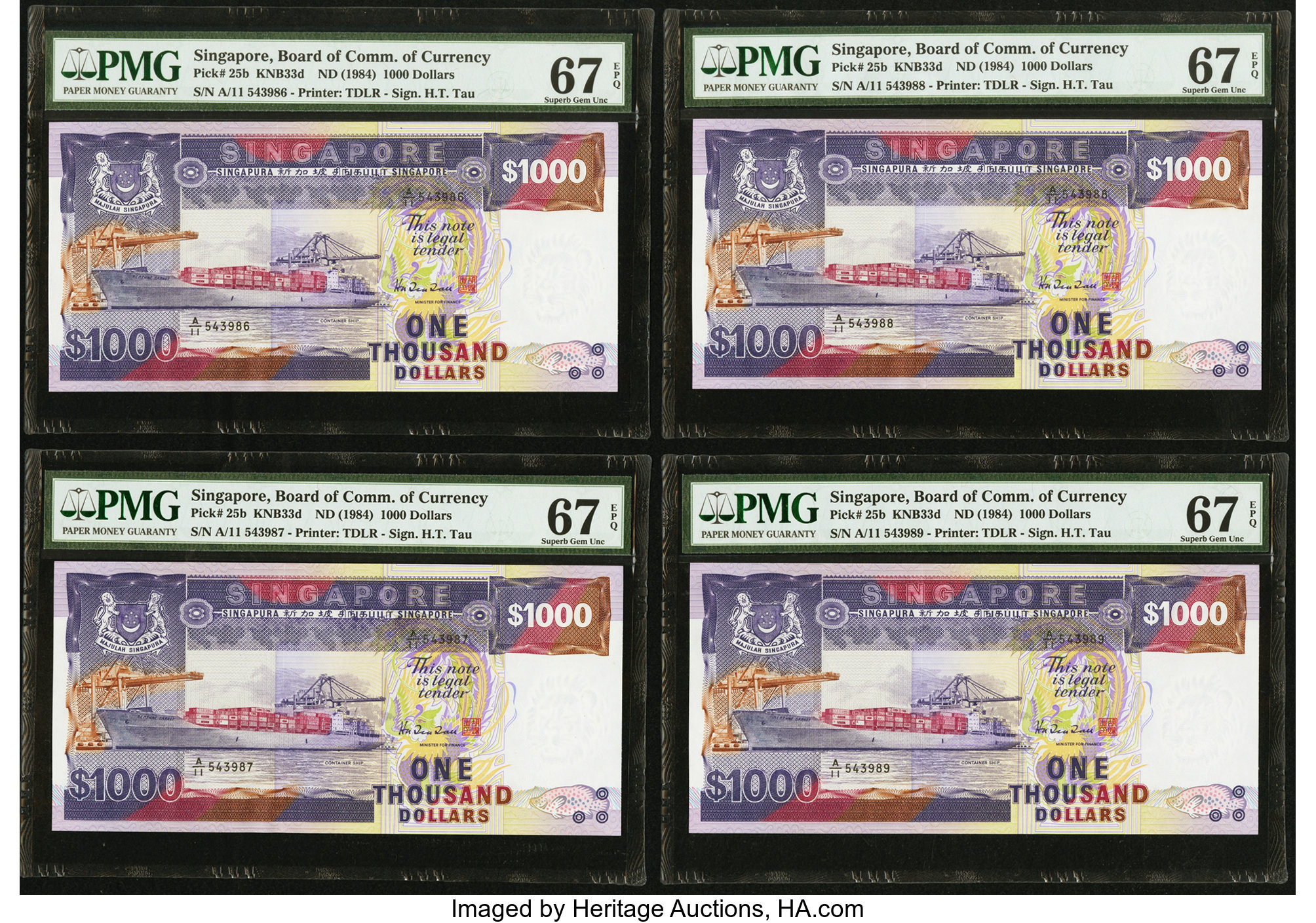 image for: Singapore  1,000 dollars (B126z)