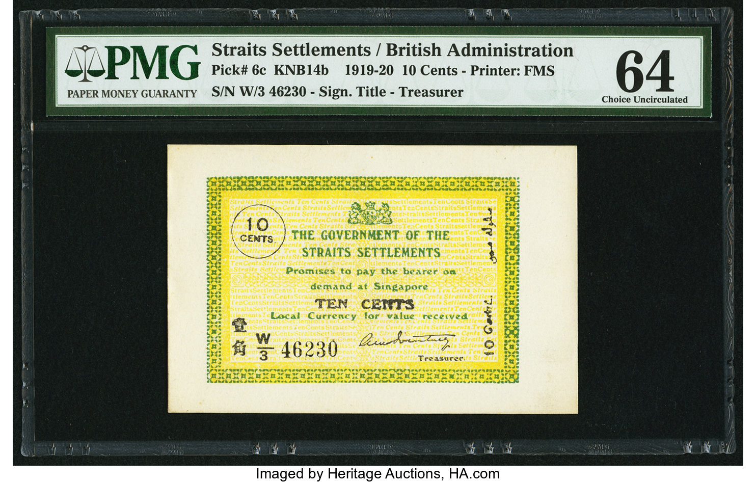 image for: Straits Settlements  10 cents(B115c)