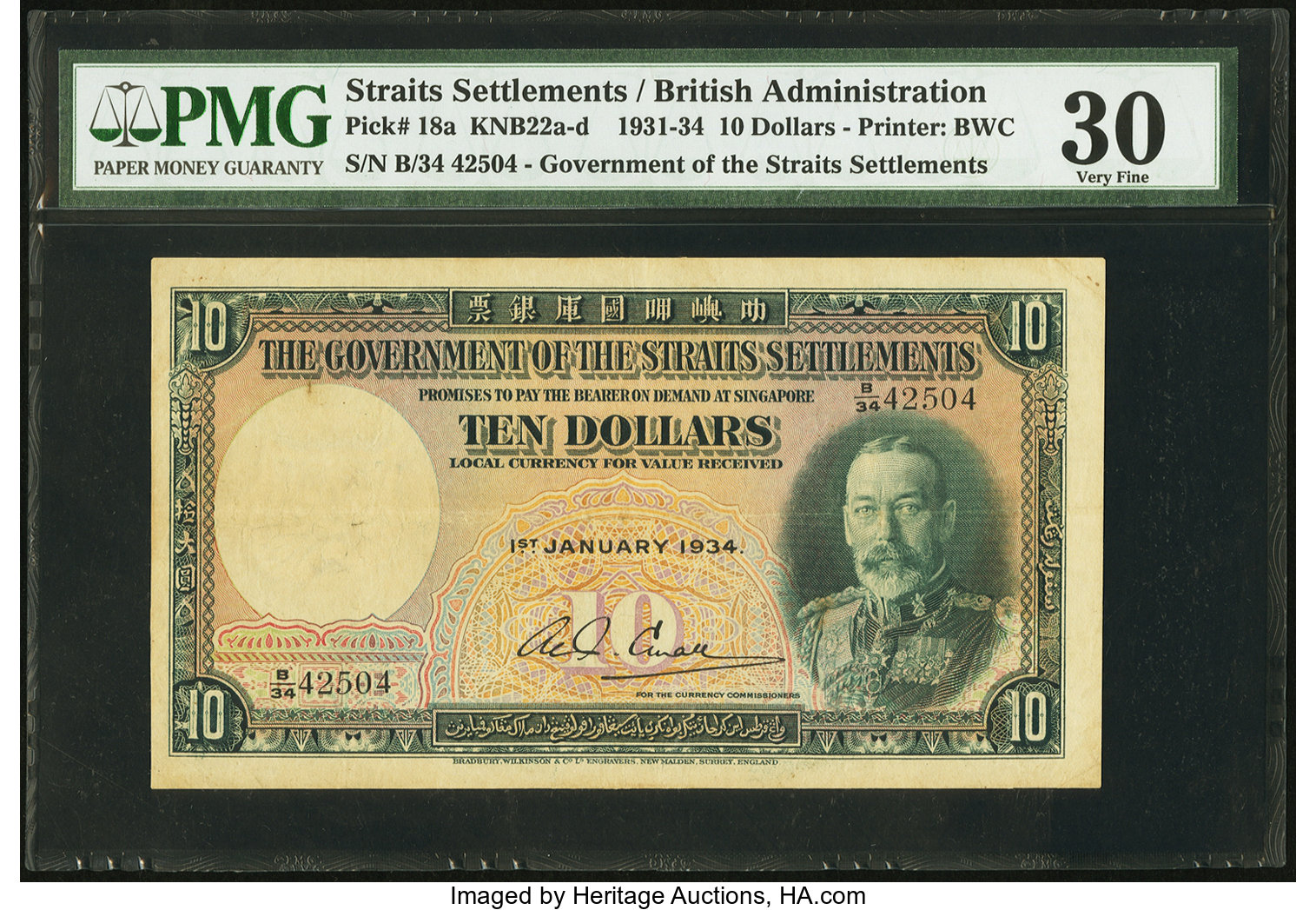 image for: Straits Settlements  10 dollars(B123a)
