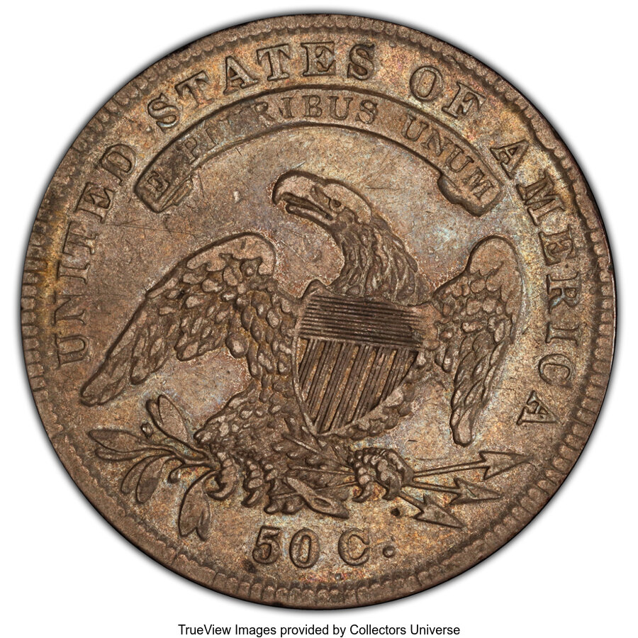image for: 1834 50C Small Date, Small Letters, O-114, R.1, VF30 PCGS. PCGS Population: (6/27 and 0/0+). NGC Census: (0/55 and 0/0+). C...