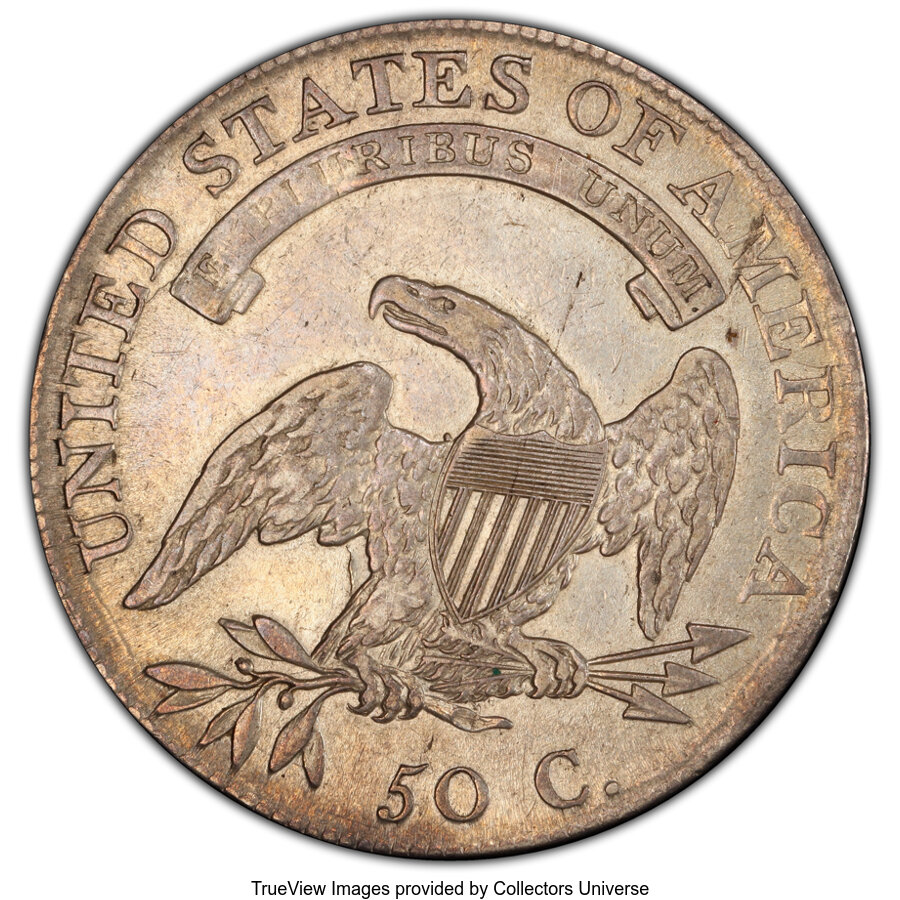 image for: 1808 50C O-102a, R.2, XF45 PCGS. PCGS Population: (2/7 and 0/1+). NGC Census: (2/10 and 0/2+). CDN: $600 Whsle. Bid for NGC...