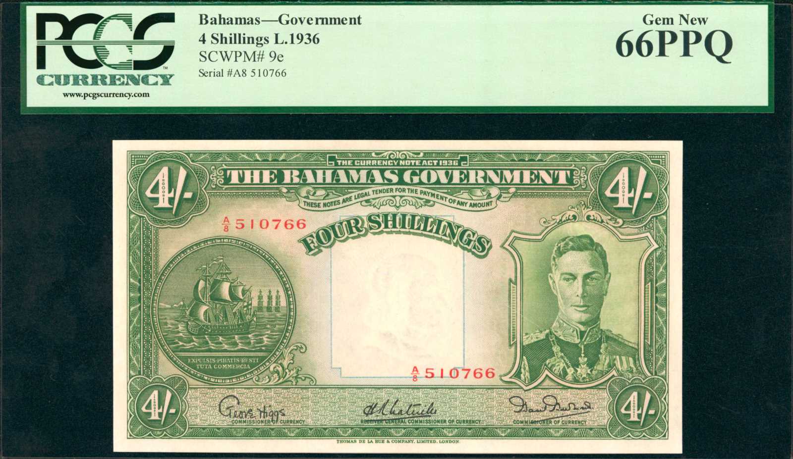 image for: Bahamas  4 shillings(B108a)
