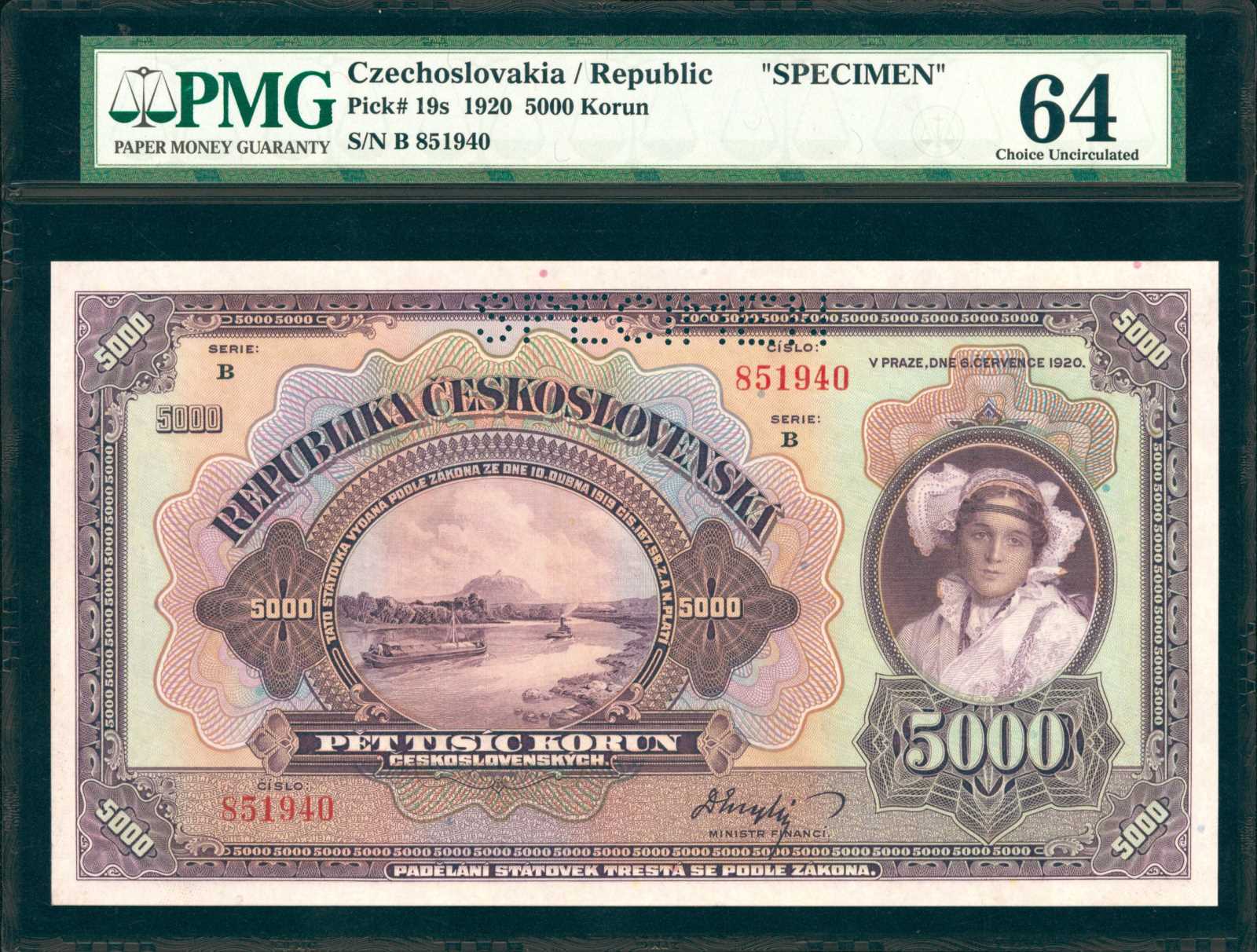 image for: Czechoslovakia  5,000 korun (B120a)