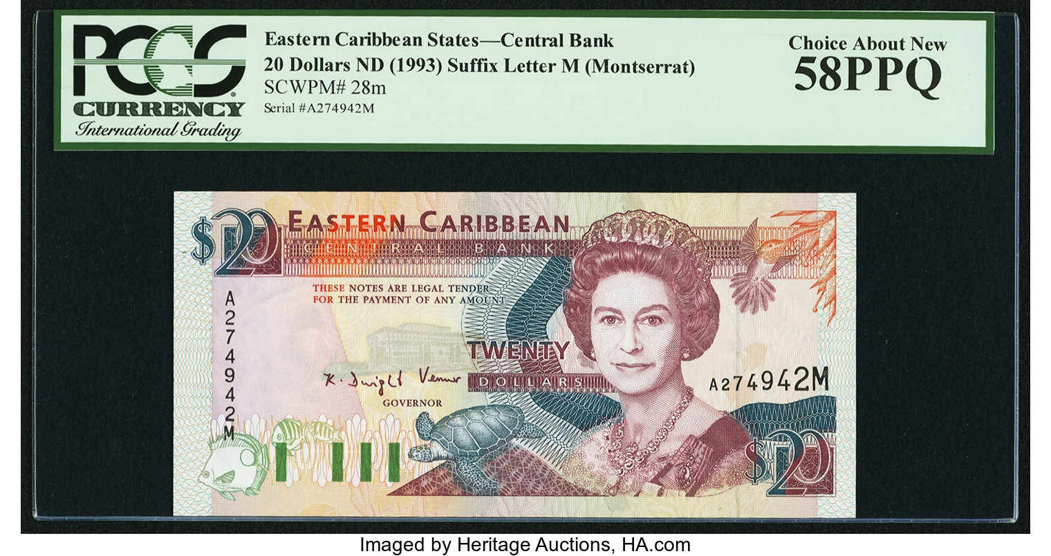 image for: East Caribbean States  20 dollars (B212k)