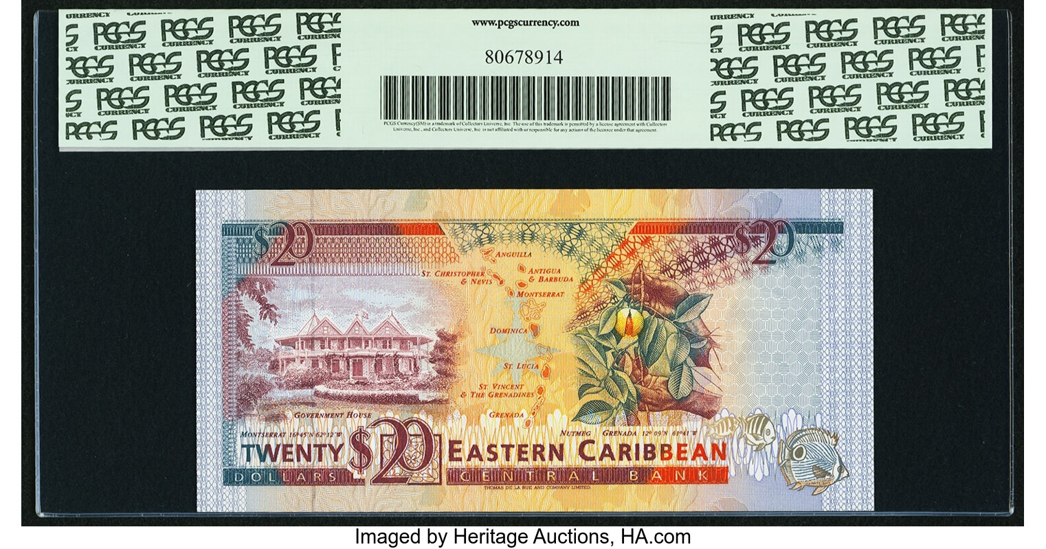 image for: East Caribbean States  20 dollars (B212v)