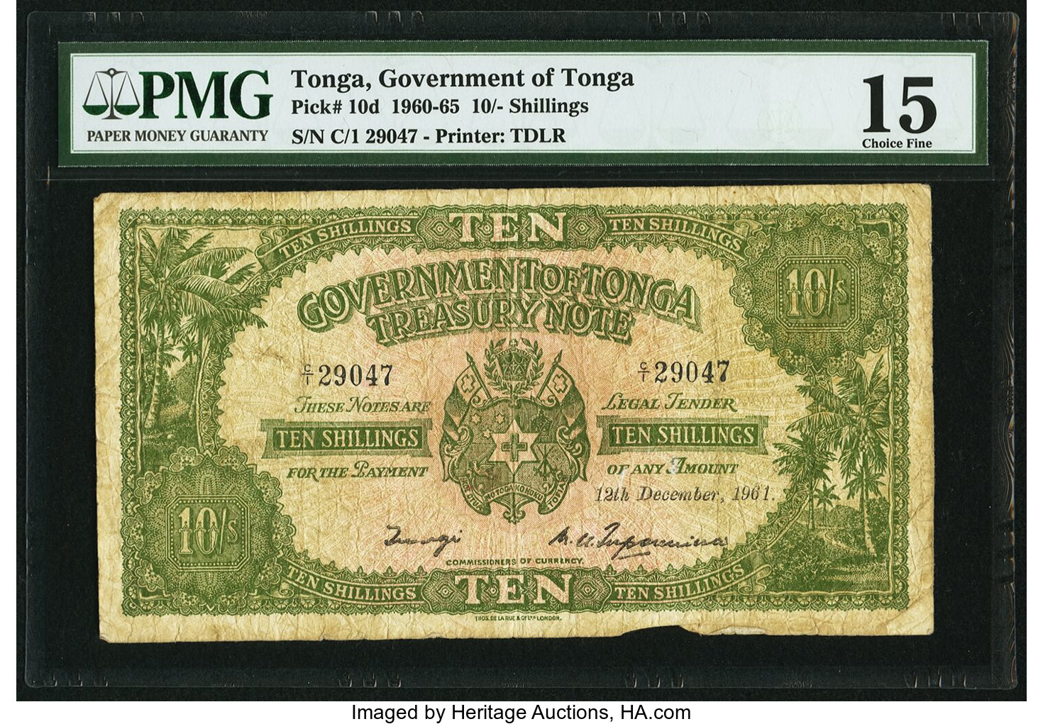 image for: Tonga  10 shillings(B110j)