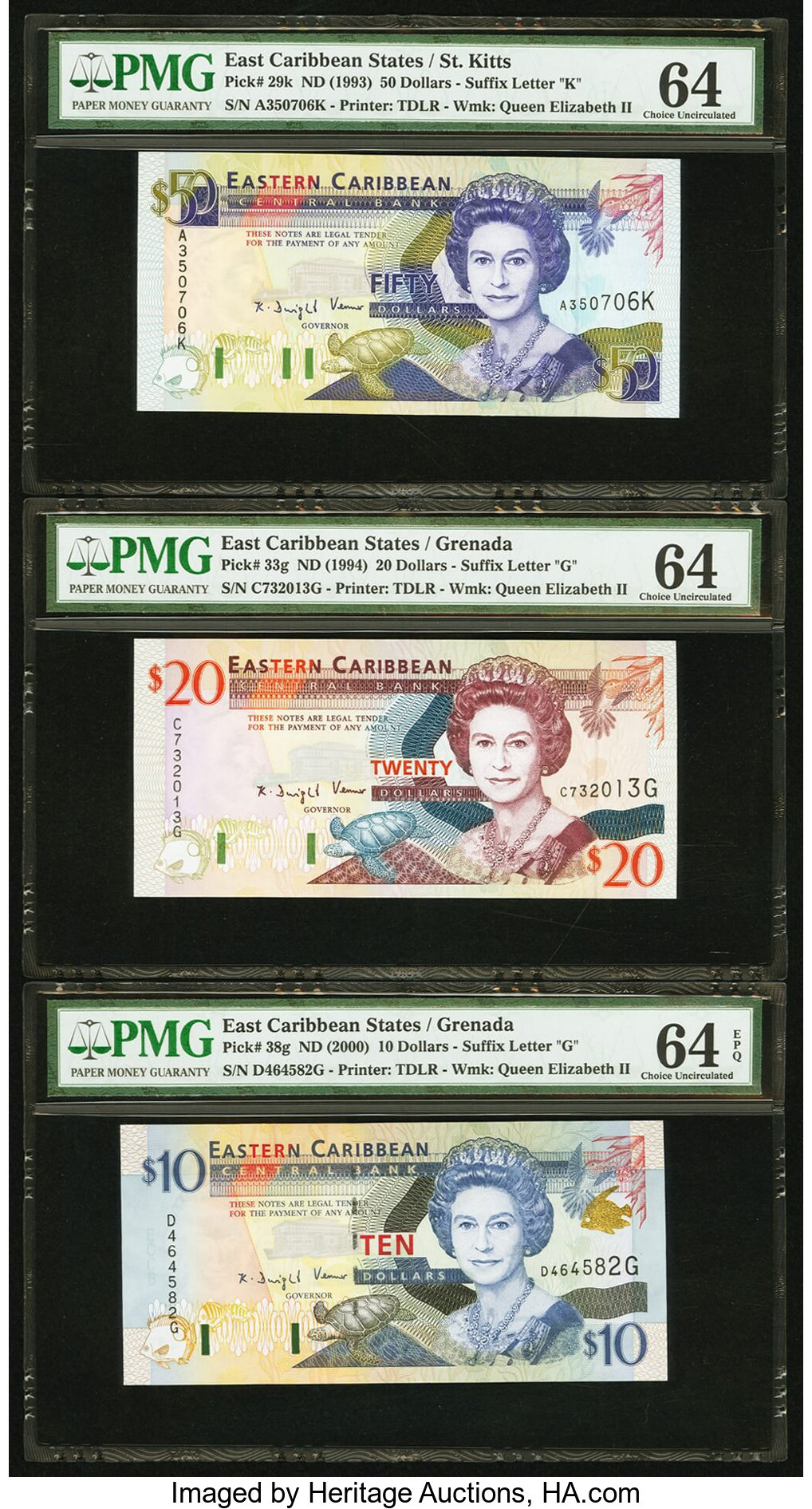 image for: East Caribbean States  20 dollars (B217d)