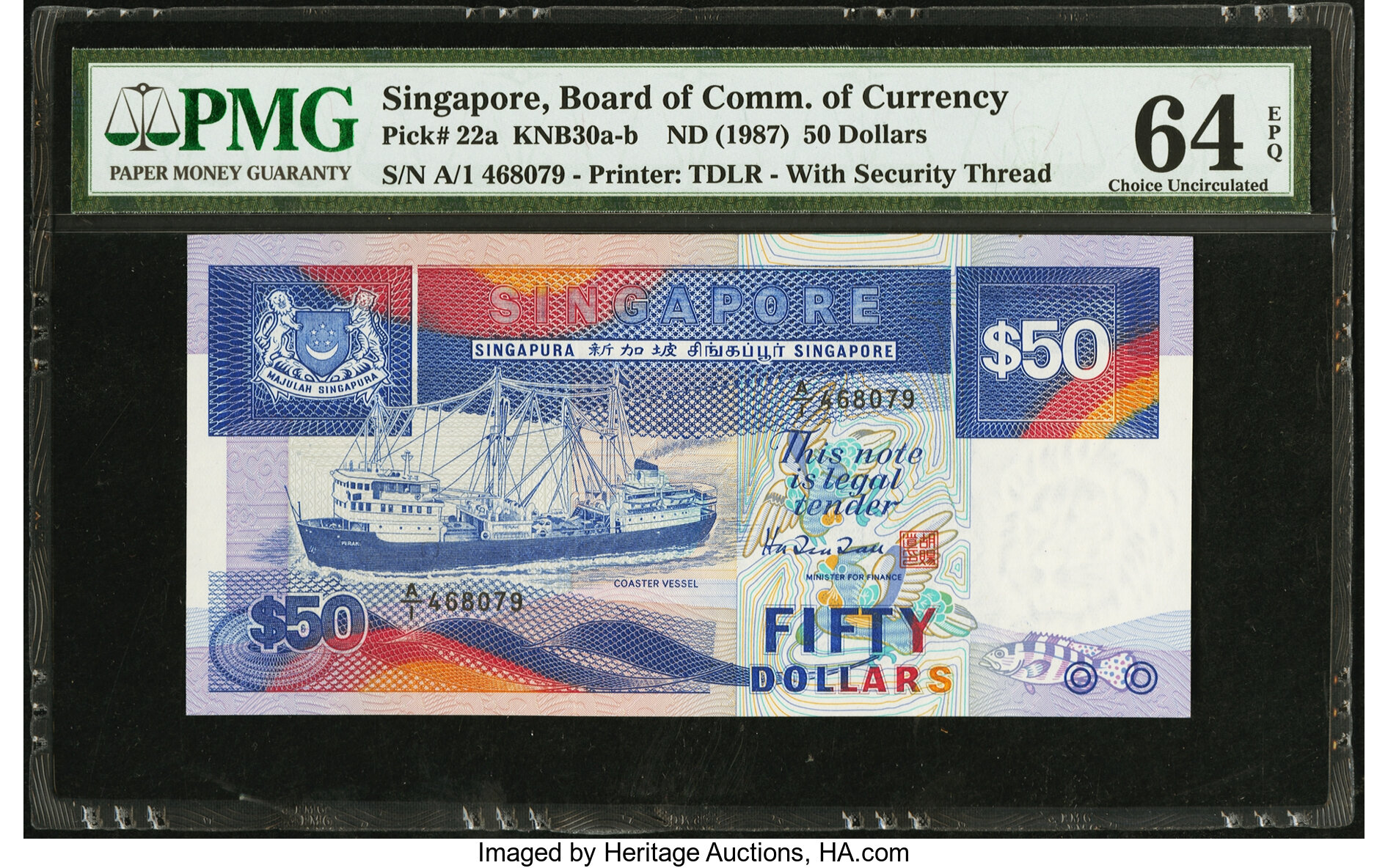 image for: Singapore  50 dollars (B123az)