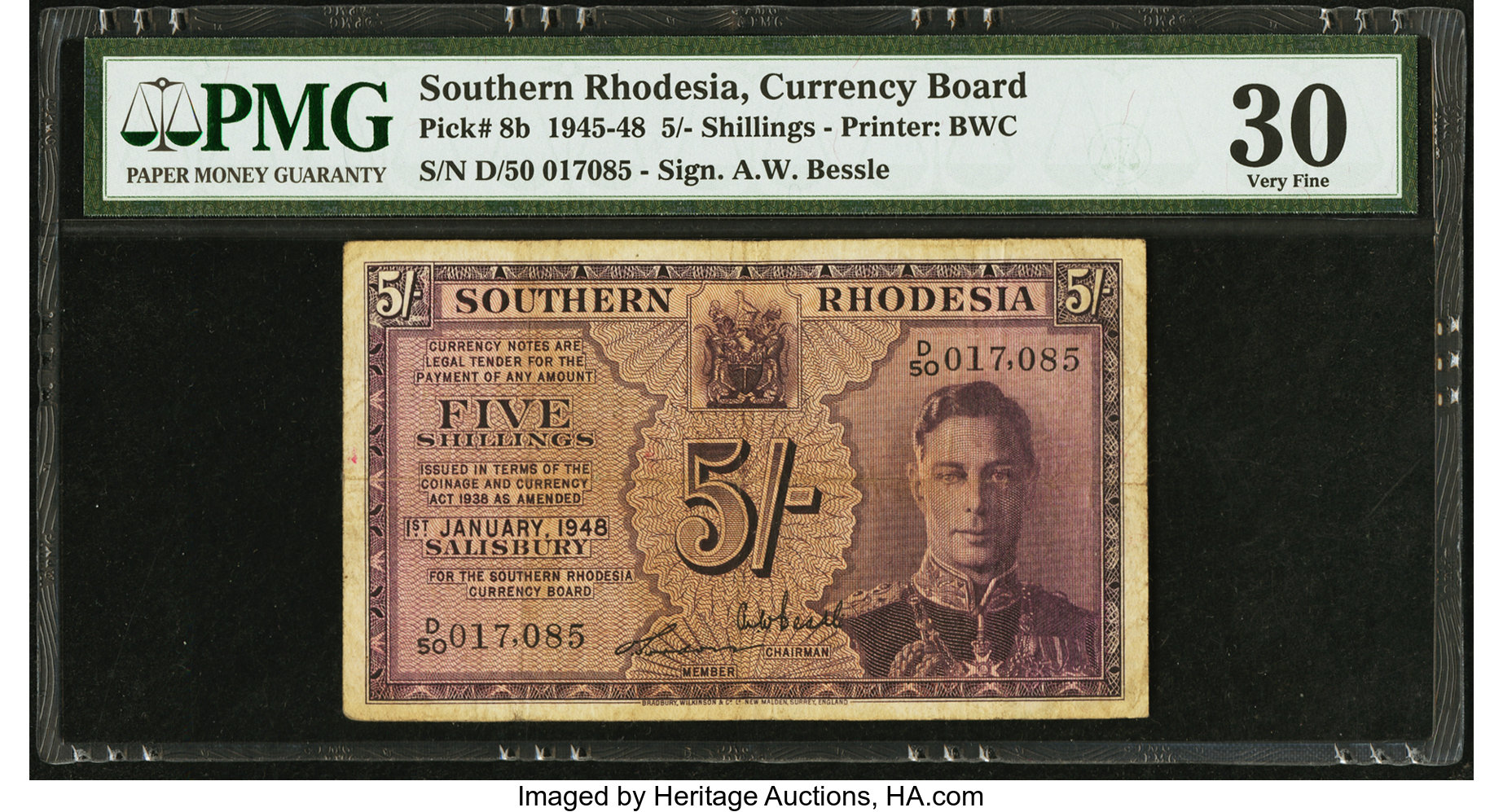 image for: Southern Rhodesia  5 shillings (B102c1s)