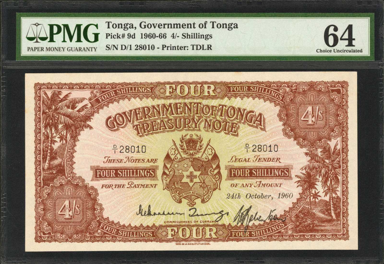 image for: Tonga  4 shillings(B109t)