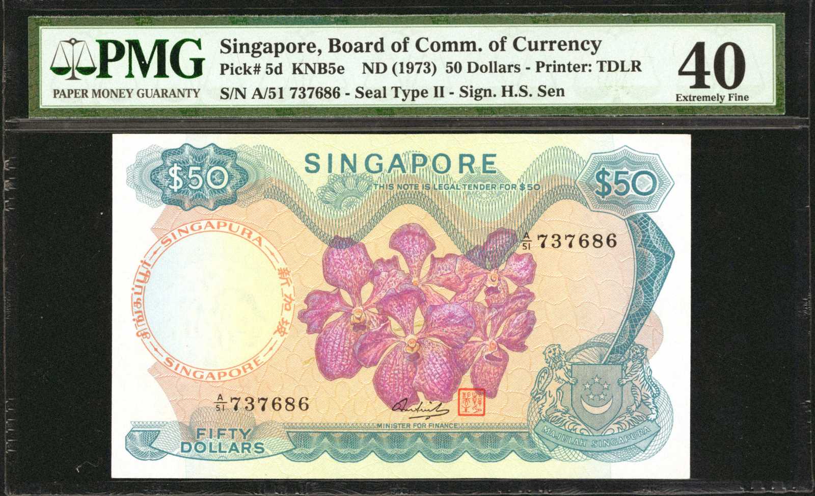 image for: Singapore  50 dollars (B105dz)