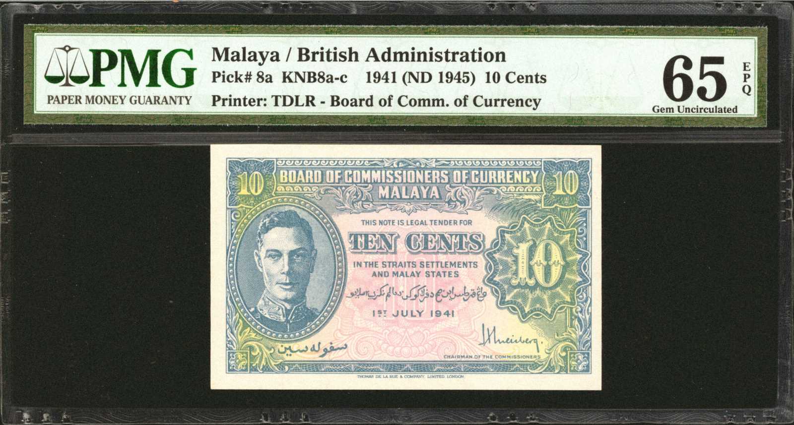 image for: Malaya  10 cents(B109c)