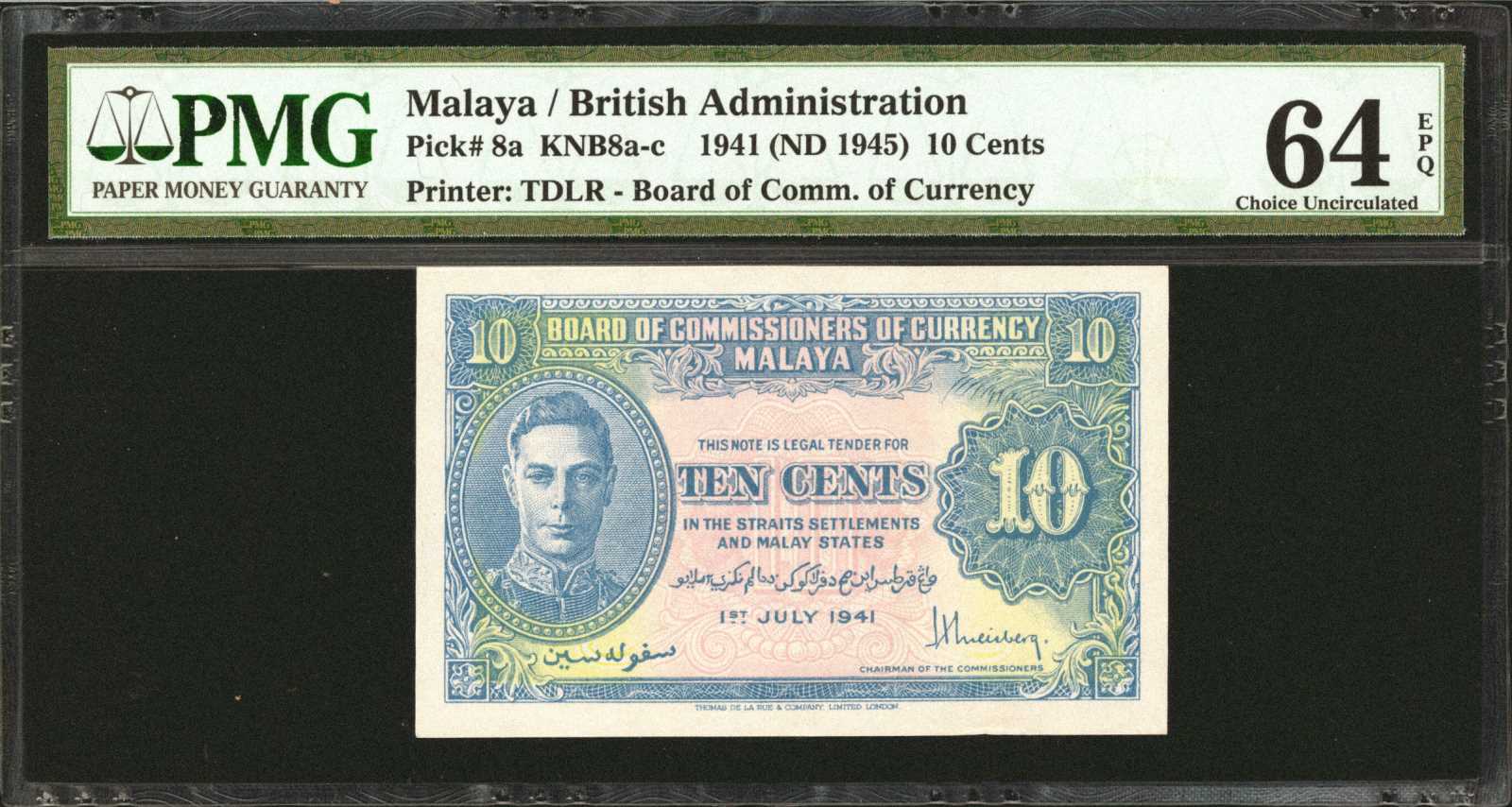 image for: Malaya  10 cents(B109b)