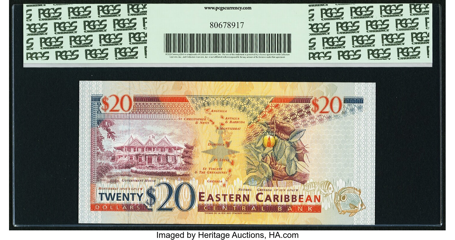 image for: East Caribbean States  20 dollars (B217d)
