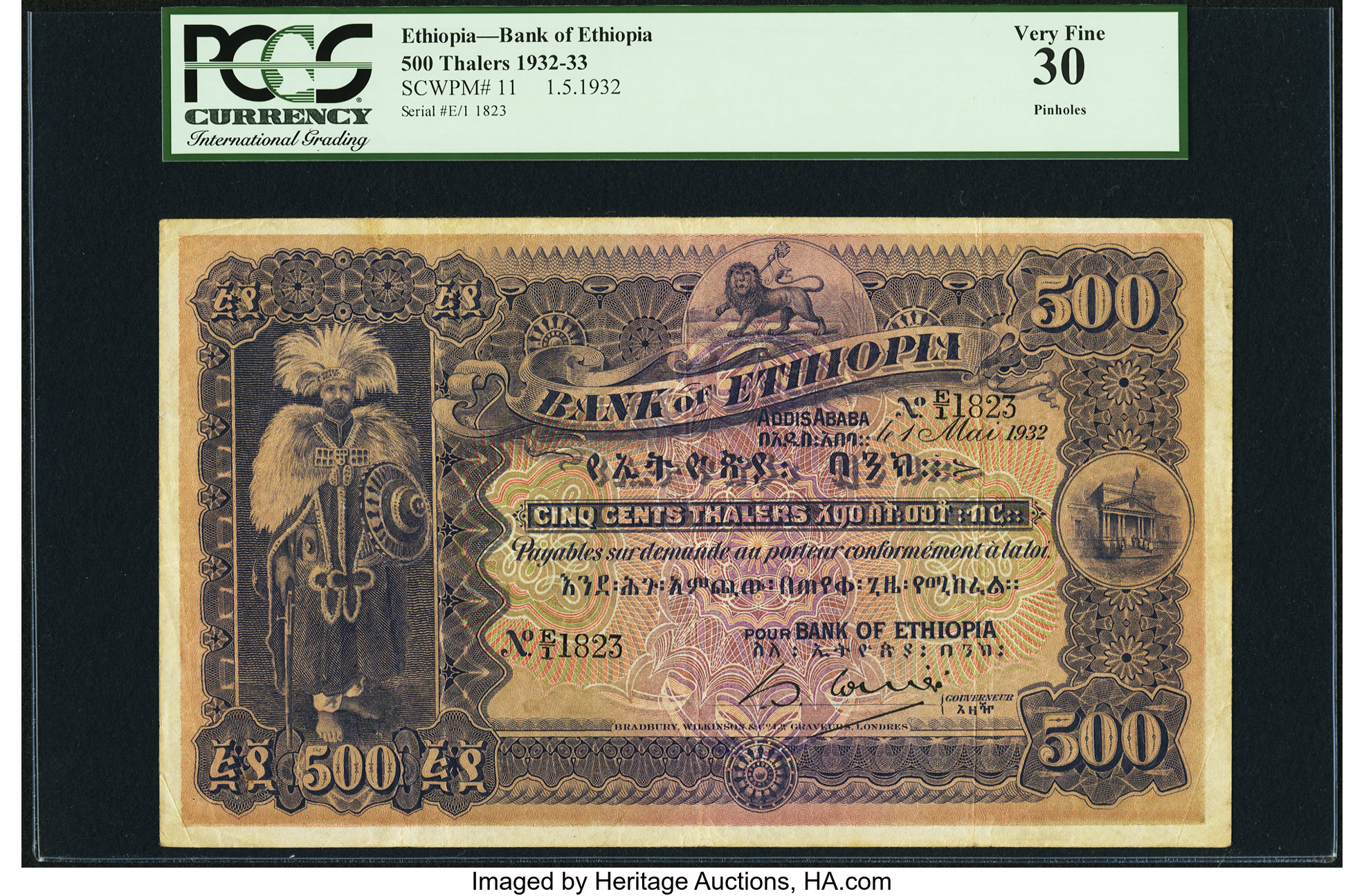 image for: Ethiopia  500 thalers(B106b)