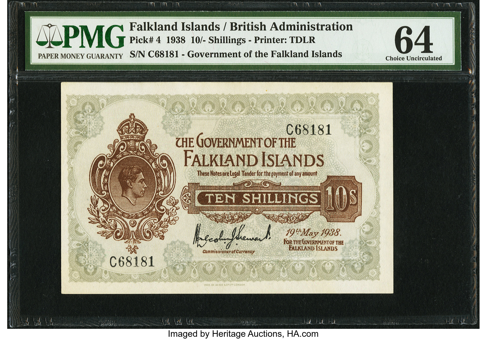 image for: Falkland Islands  10 shillings (B209as)