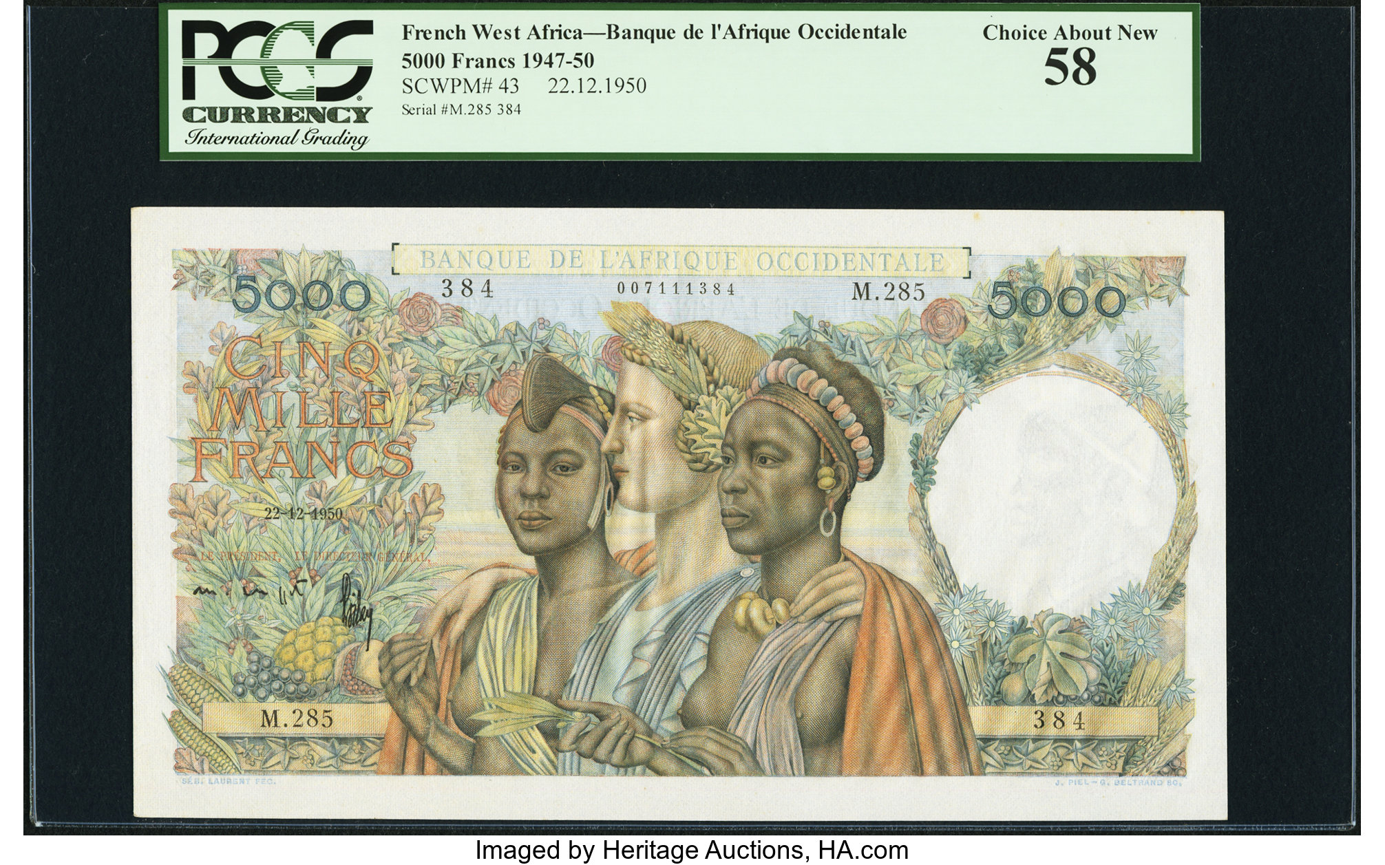 image for: French West Africa  5,000 francs(B127d)
