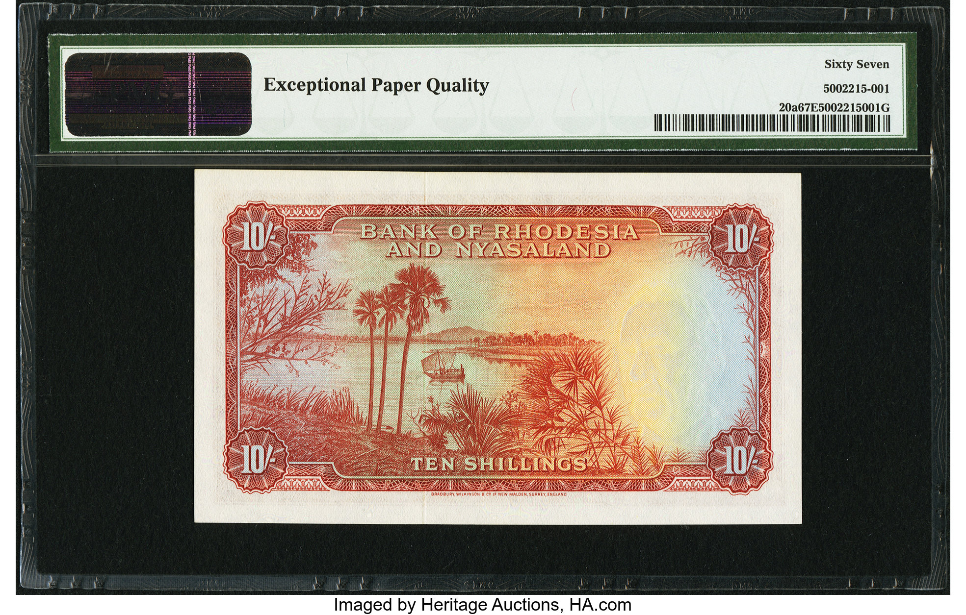 image for: Rhodesia and Nyasaland  10 shillings(B101b22s)