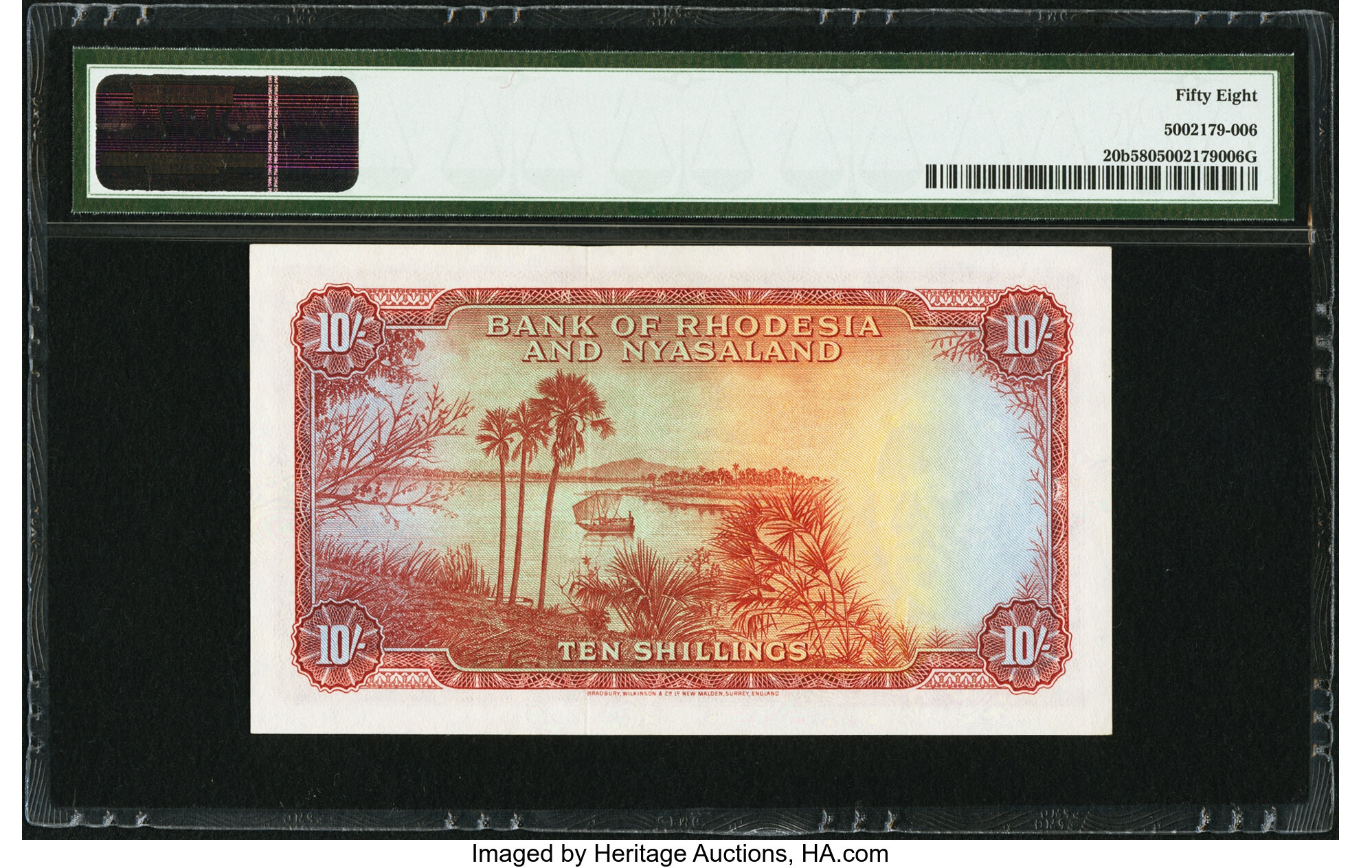 image for: Rhodesia and Nyasaland  10 shillings(B101a7s)