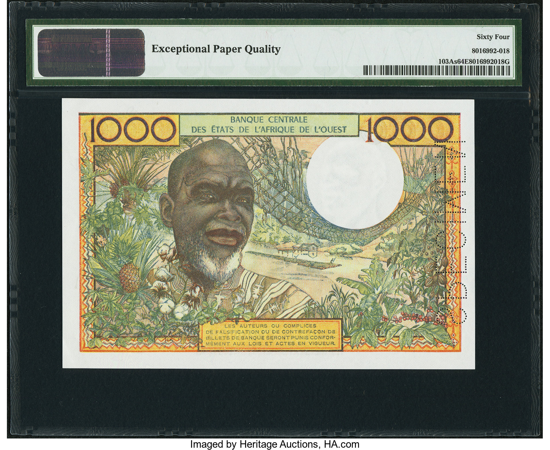 image for: West African States  1,000 francs (B108Ad)