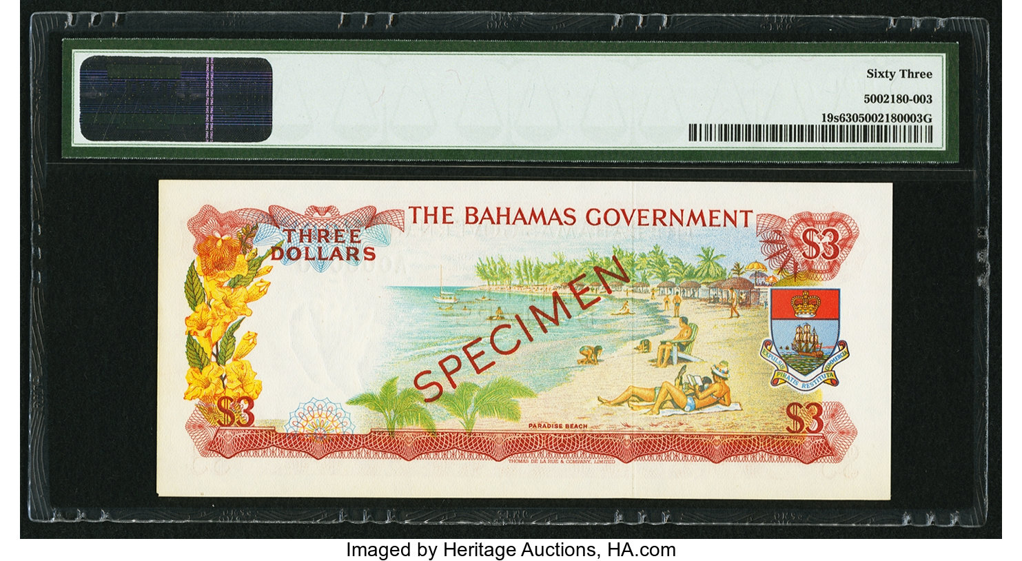 image for: Bahamas  3 dollars (B118as1)