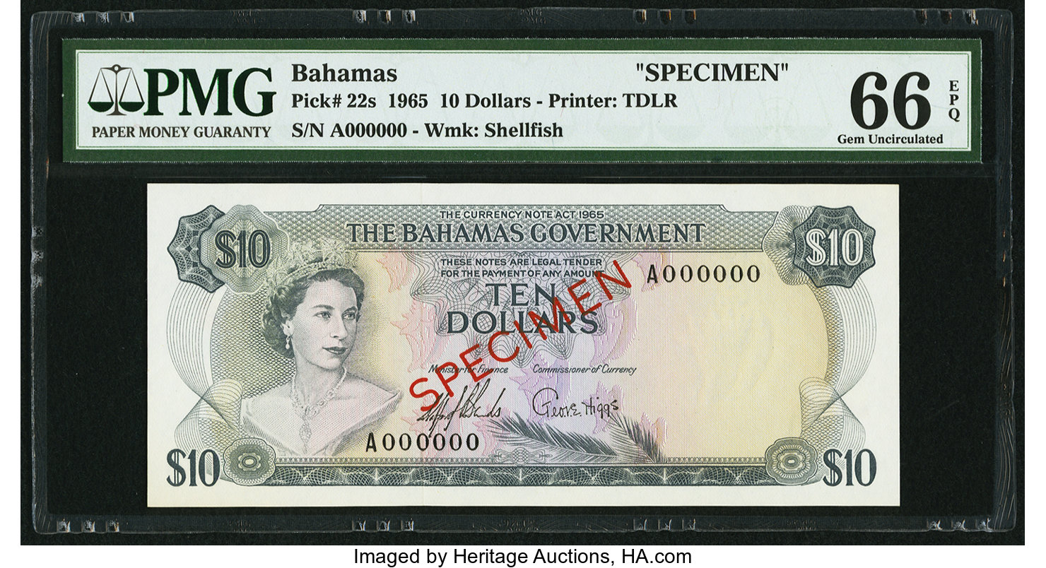 image for: Bahamas  10 dollars (B121bs2)