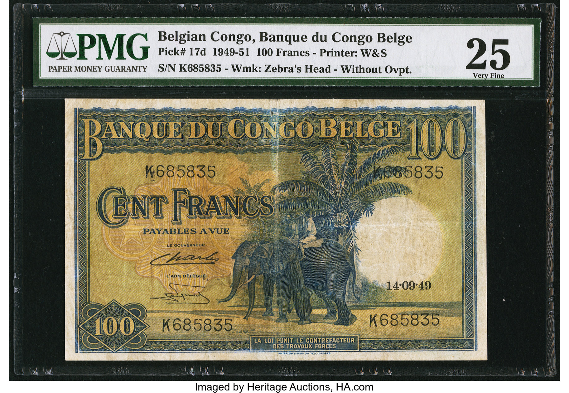 image for: Belgian Congo  100 francs(B219cs)