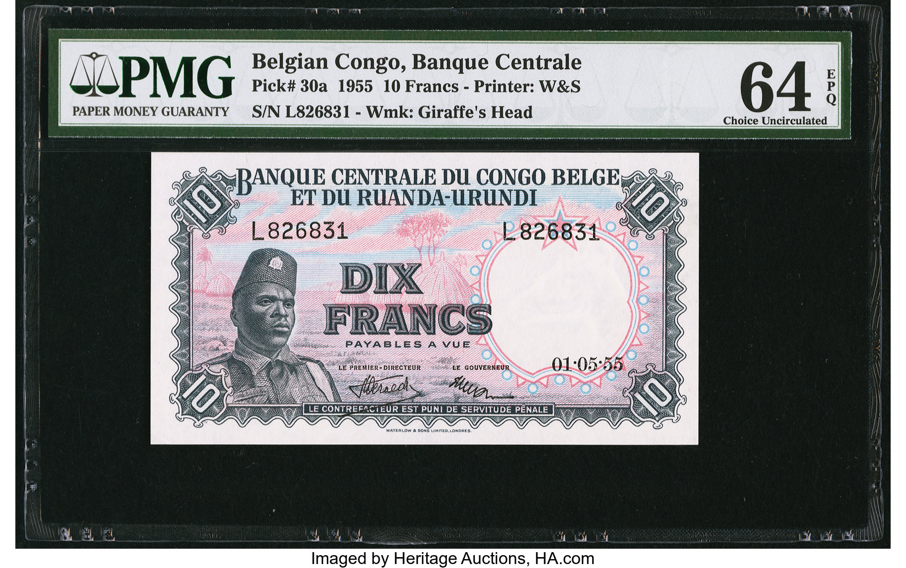 image for: Belgian Congo  10 francs(B310f)