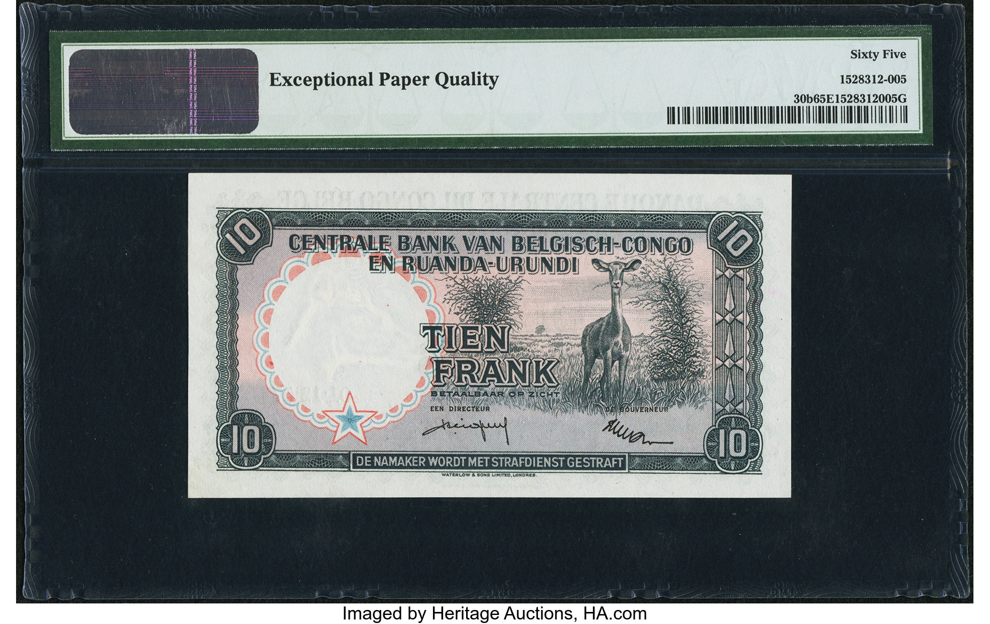 image for: Belgian Congo  10 francs(B310j)