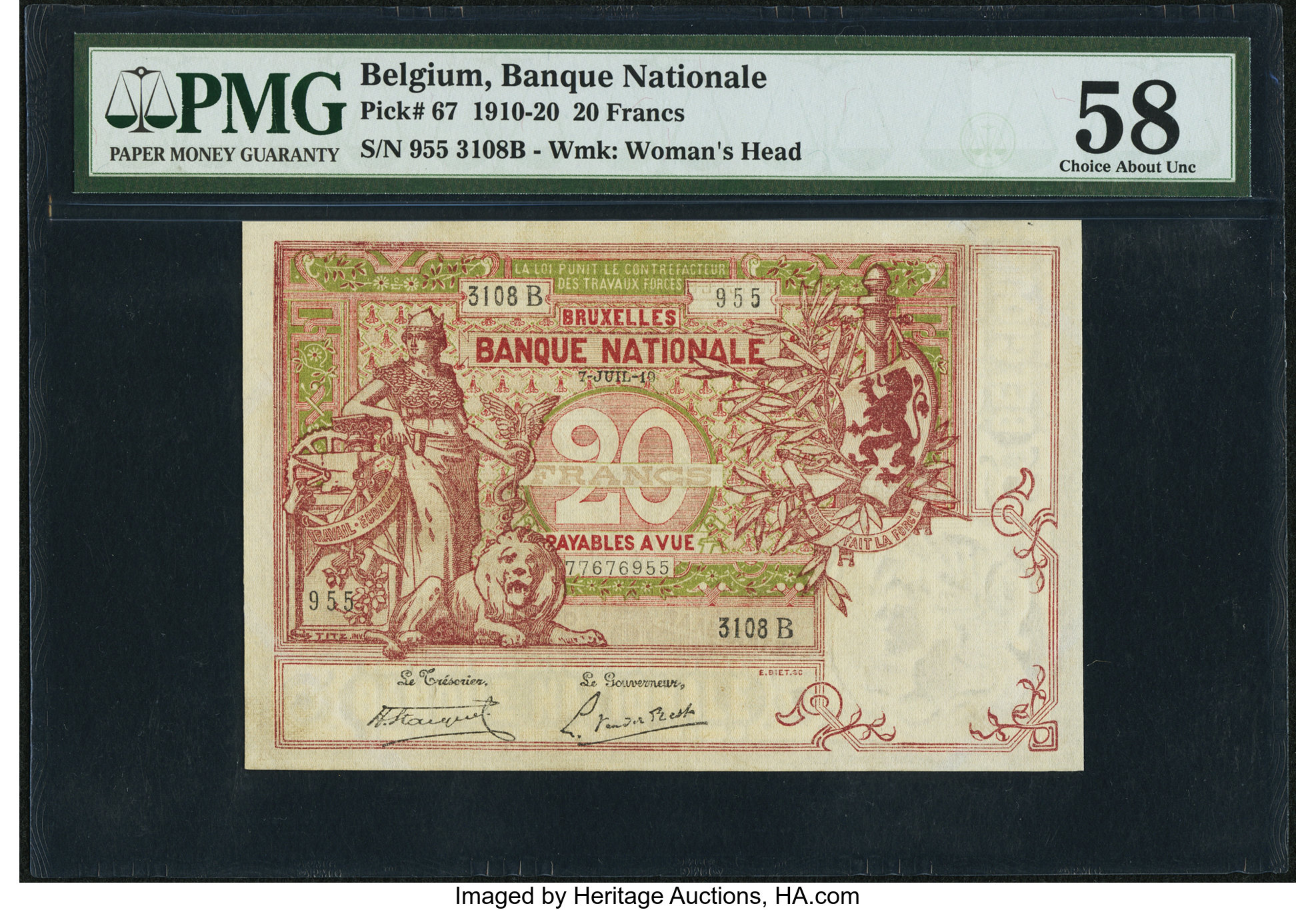 image for: Belgium  20 francs (B522f)