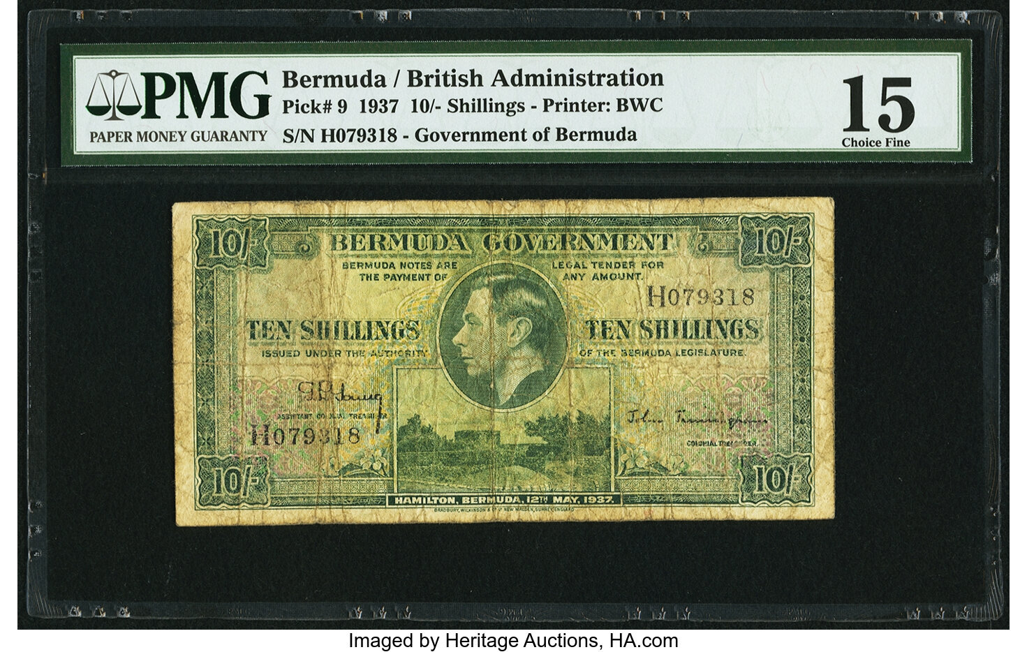 image for: Bermuda  10 shillings(B109as)