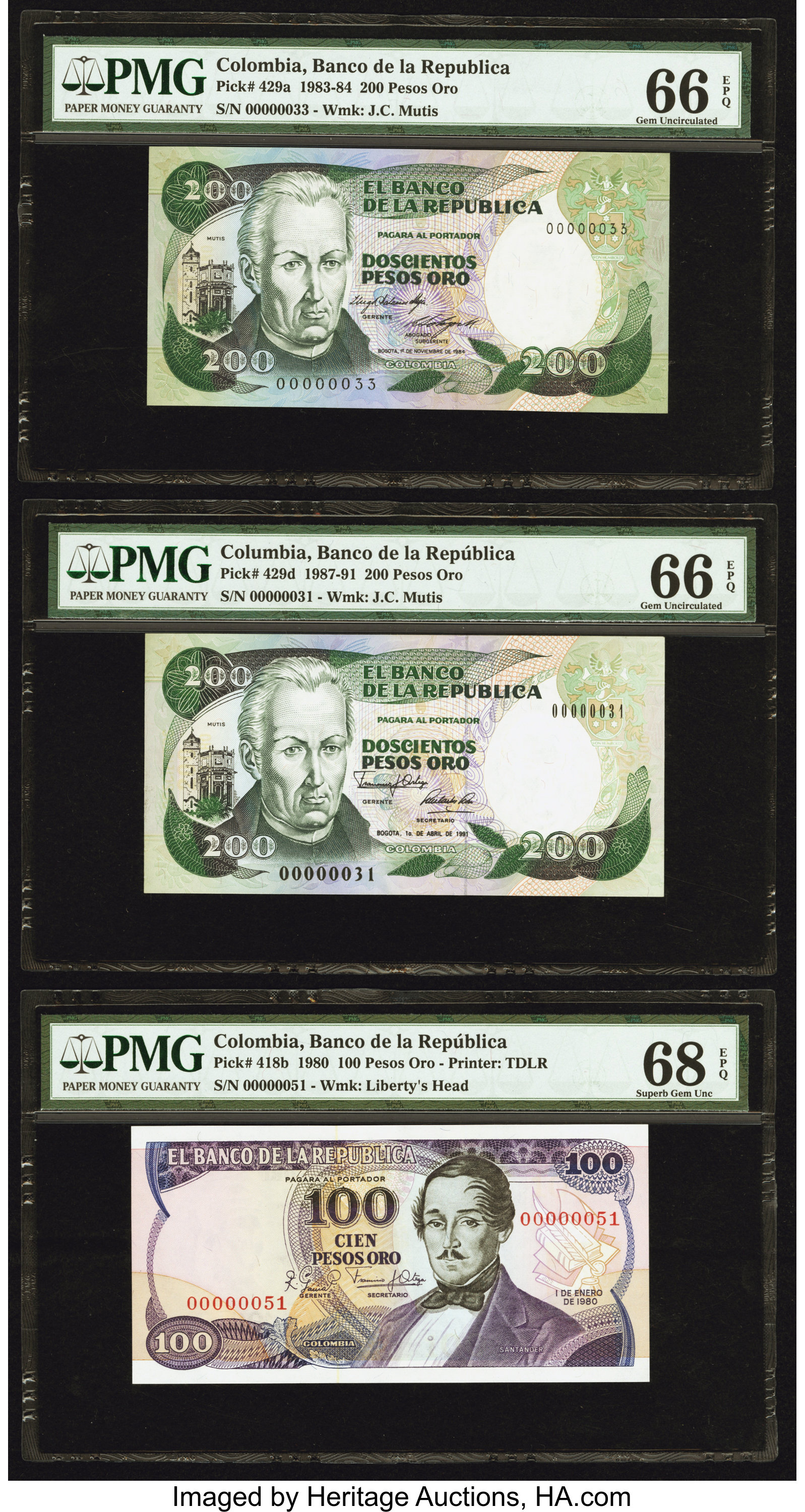 image for: Colombia  1,000 pesos oro(B970f)